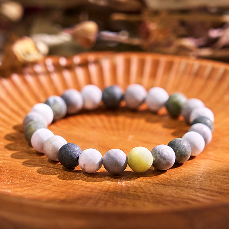 White Turquoise Picasso Jasper Green Calcite Blessing Bracelet