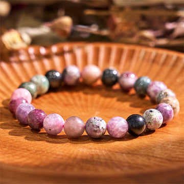 Vibrant Rainbow Tourmaline Natural Gemstone Energy Bracelet