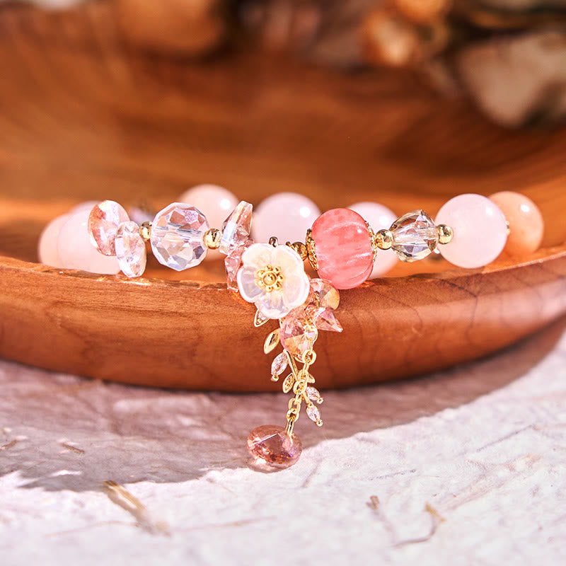 Natural Crystal & Gemstone Healing Bracelet - Amethyst, Sunstone & Aventurine
