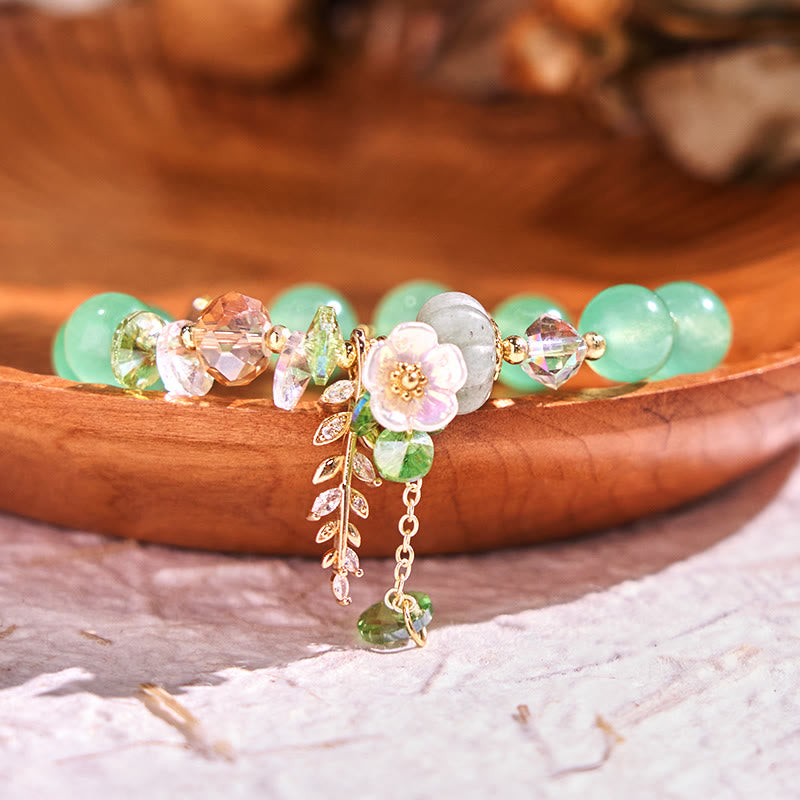 Natural Crystal & Gemstone Healing Bracelet - Amethyst, Sunstone & Aventurine