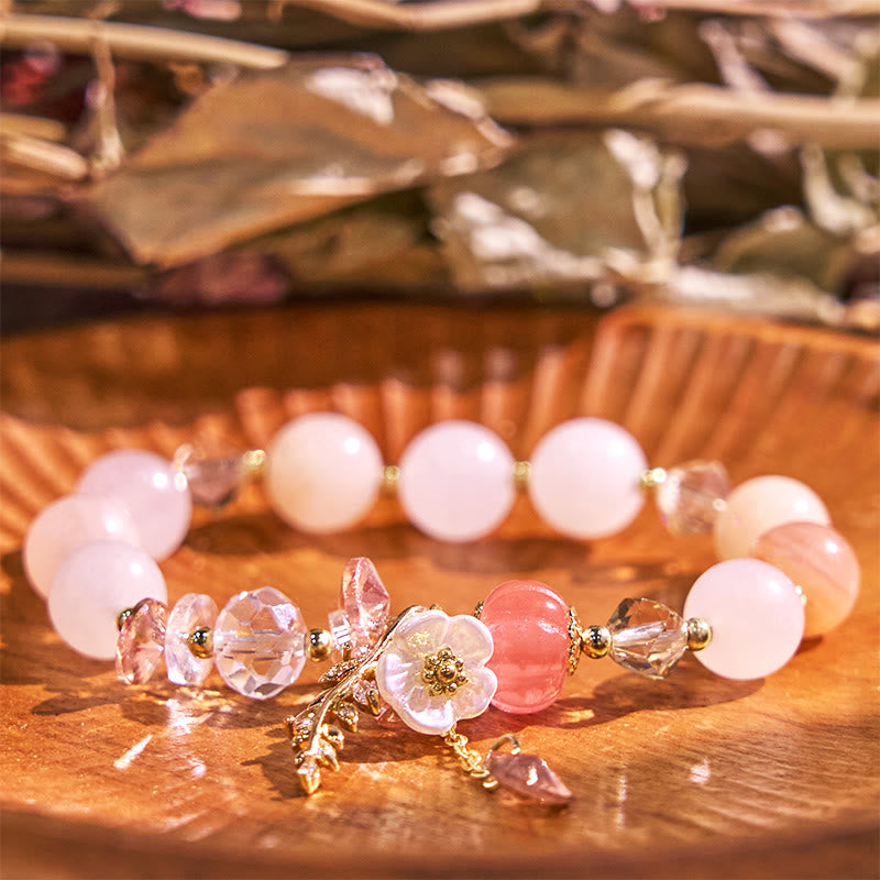 Natural Crystal & Gemstone Healing Bracelet - Amethyst, Sunstone & Aventurine