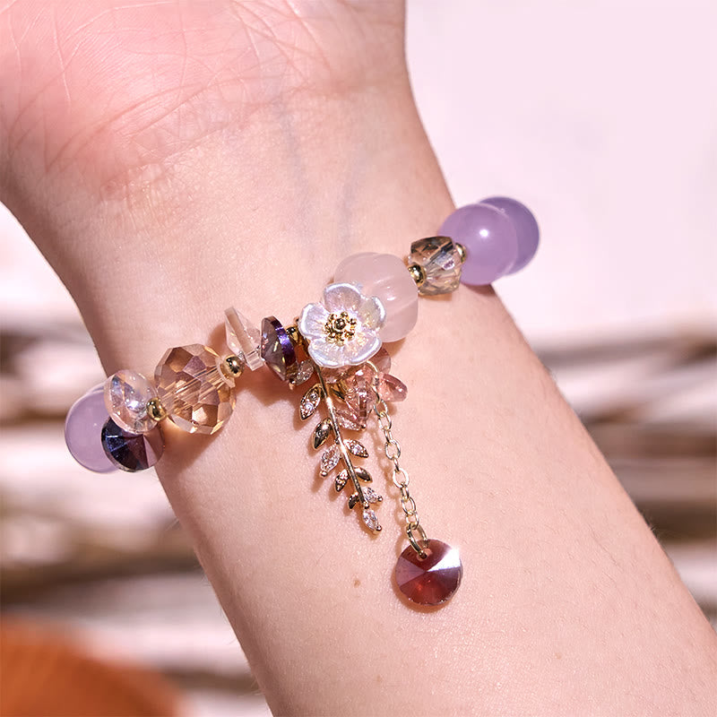 Natural Crystal & Gemstone Healing Bracelet - Amethyst, Sunstone & Aventurine