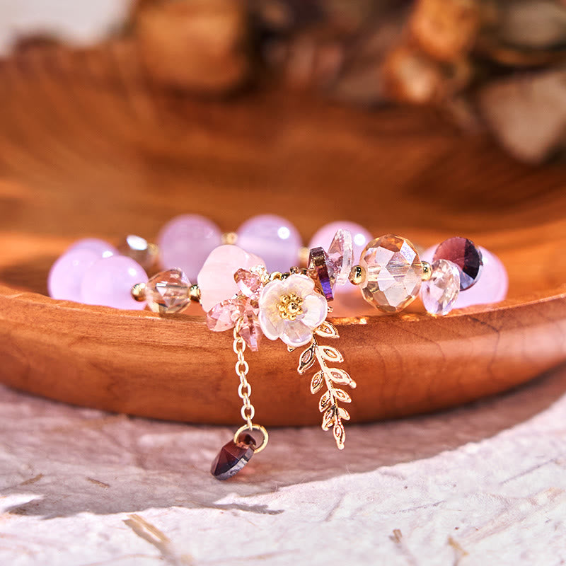 Blue Crystal Amethyst Sun Stone Green Aventurine Healing Bracelet