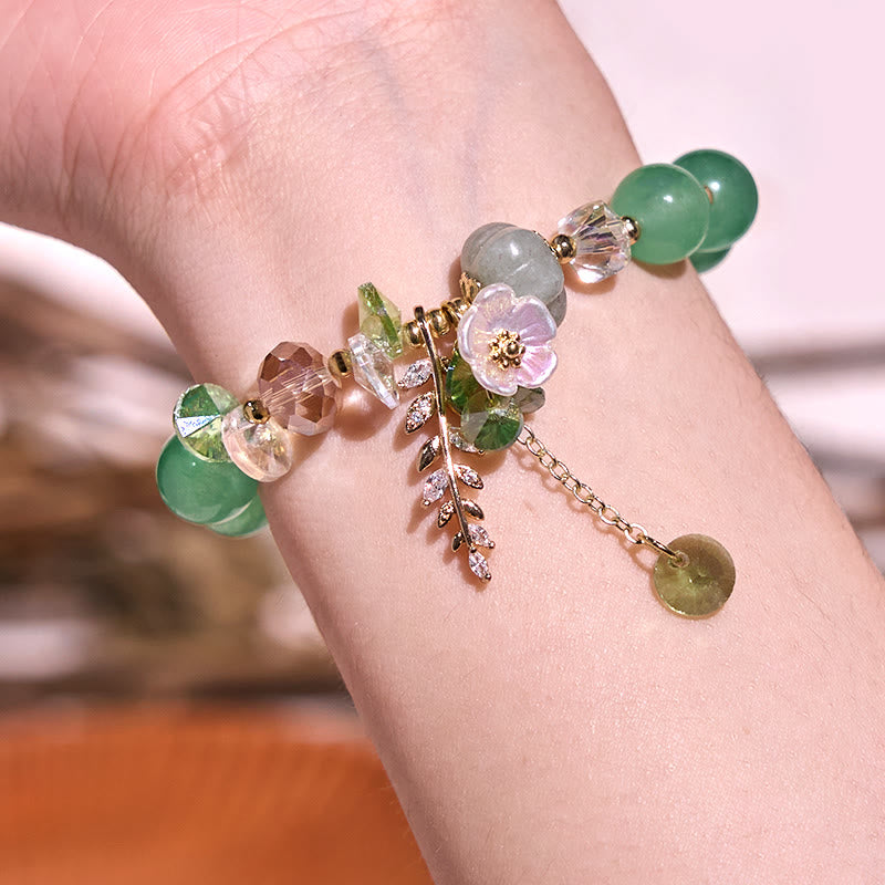 Natural Crystal & Gemstone Healing Bracelet - Amethyst, Sunstone & Aventurine