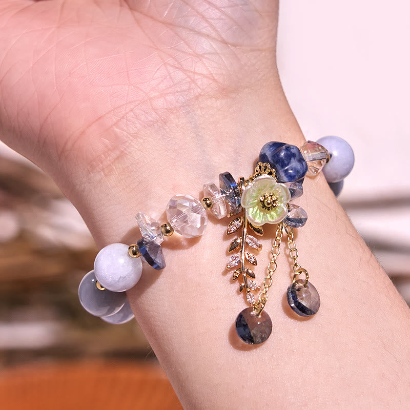 Natural Crystal & Gemstone Healing Bracelet - Amethyst, Sunstone & Aventurine