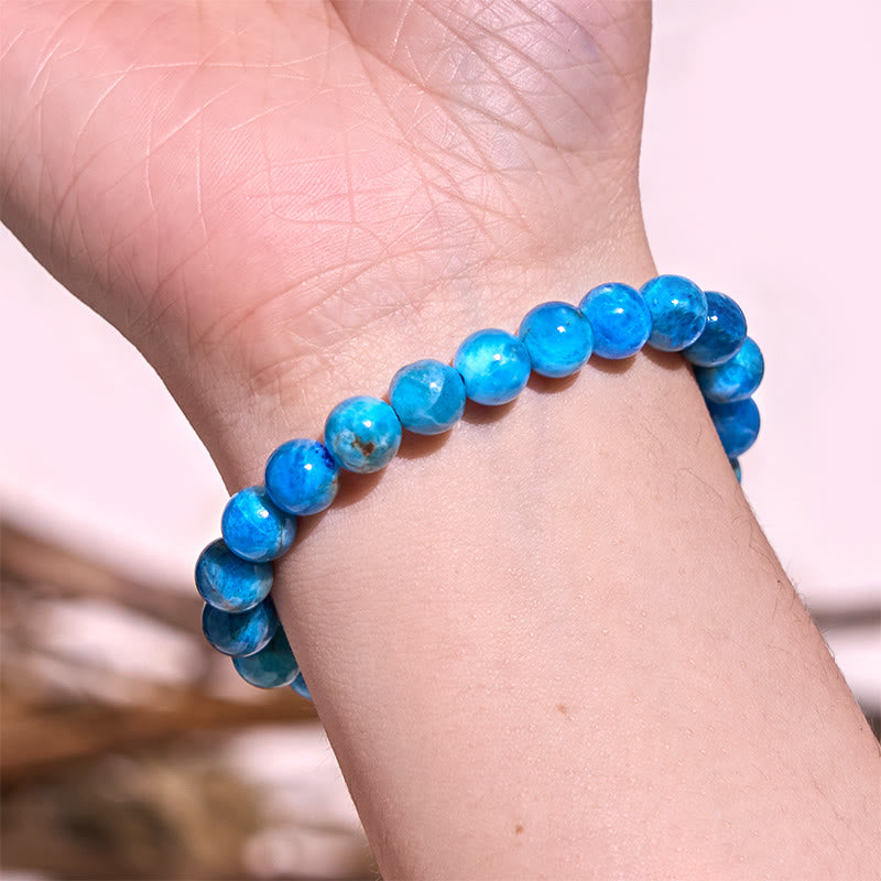 Natural Polished Apatite Gemstone Energy Anchor Bracelet
