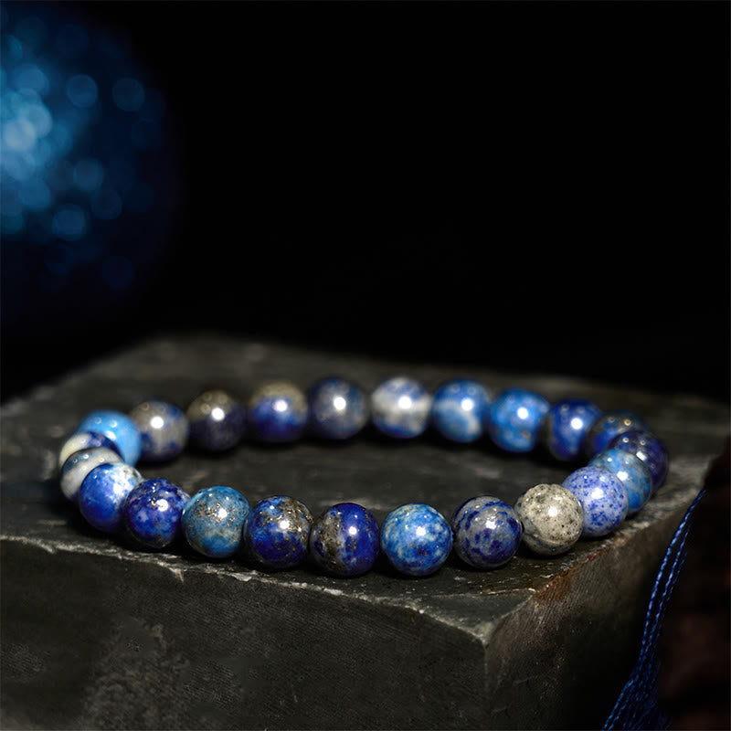 Natural Lapis Lazuli Beaded Energy Anchor Bracelet for Inner Balance