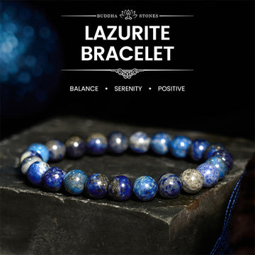 Natural Lapis Lazuli Beaded Energy Anchor Bracelet for Inner Balance