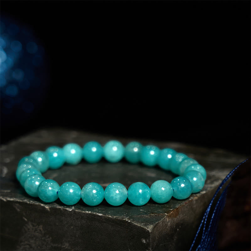 Natural Amazonite Beaded Energy Anchor Bracelet
