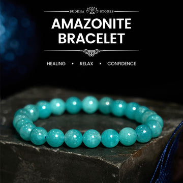 Natural Amazonite Beaded Energy Anchor Bracelet
