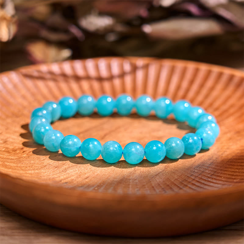 Natural Amazonite Beaded Energy Anchor Bracelet