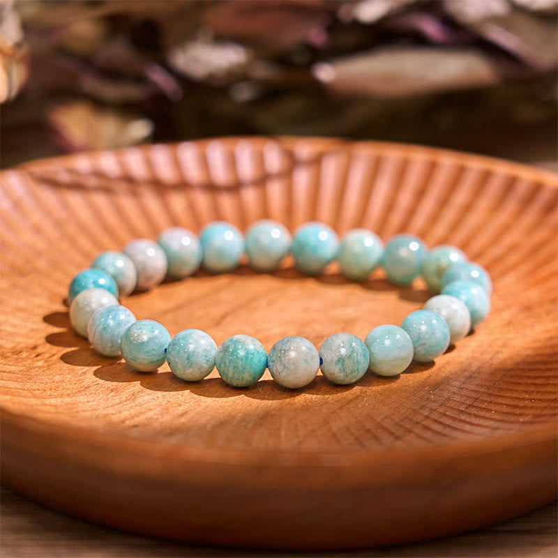 Natural Amazonite Beaded Harmony Bracelet for Emotional Balance