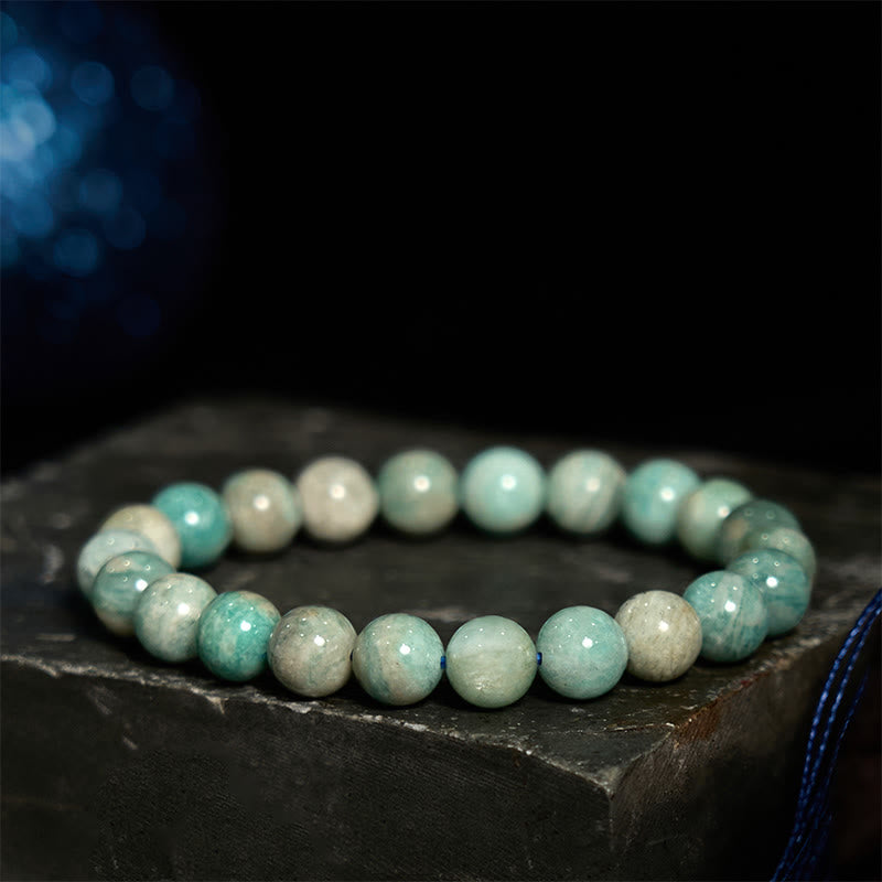 Natural Amazonite Beaded Harmony Bracelet for Emotional Balance