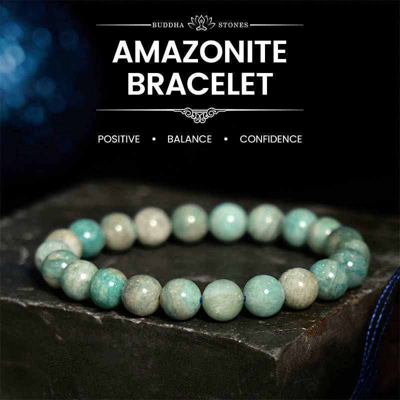 Natural Amazonite Beaded Harmony Bracelet for Emotional Balance