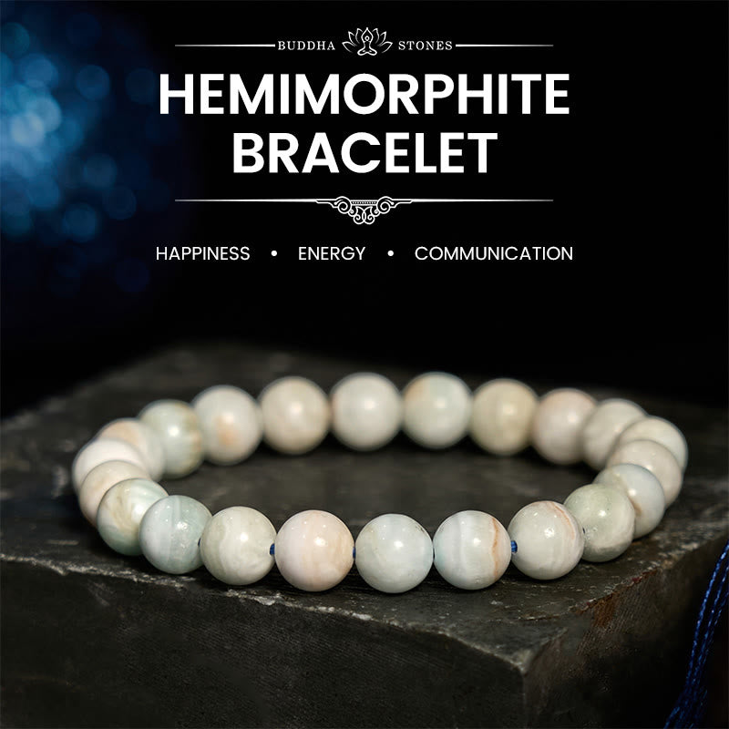 Natural Hemimorphite Beaded Energy Bracelet for Emotional Balance