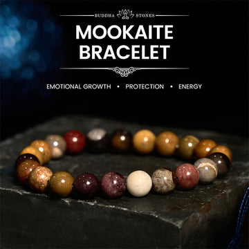 Natural Mookaite Beaded Gemstone Bracelet for Emotional Resilience