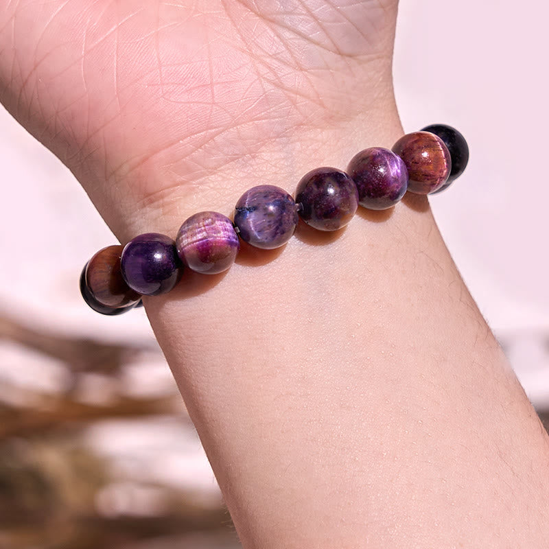 Natural Purple Tiger Eye Protection Strength Bracelet