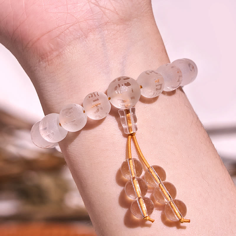 Om Mani Padme Hum Engraved Mantra Meditation Beaded Bracelet