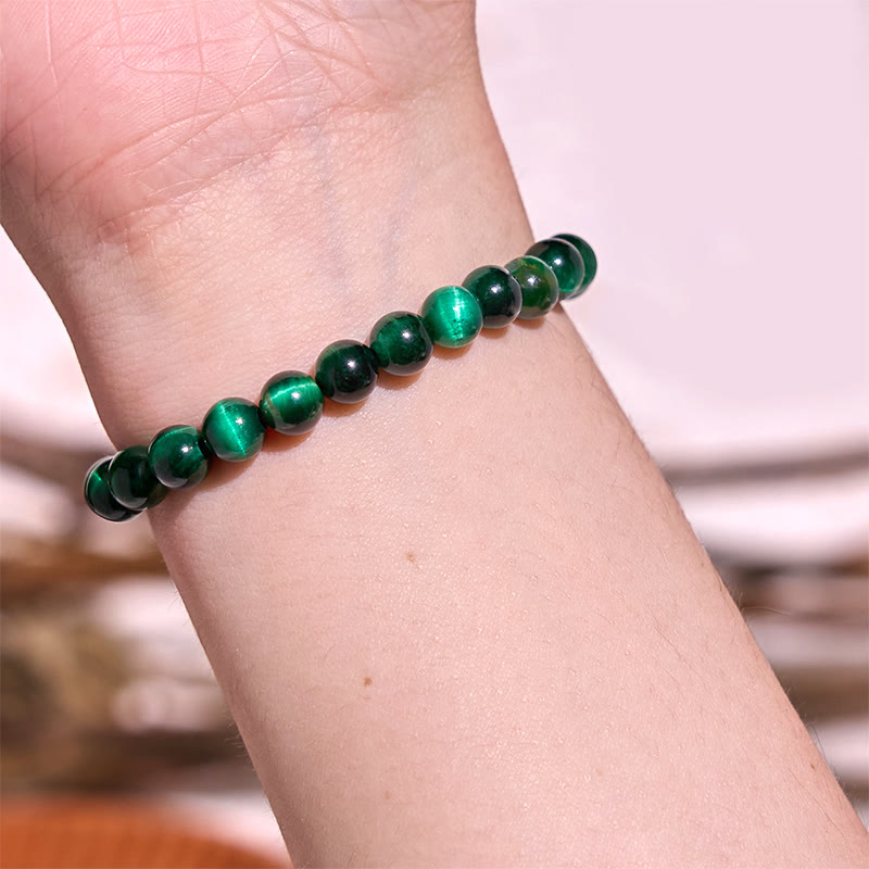Handmade Malachite and Black Tourmaline Synergy Beaded Bracelet