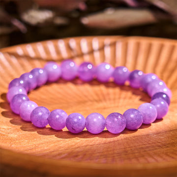 Polished Natural Lepidolite Beaded Bracelet for Inner Balance