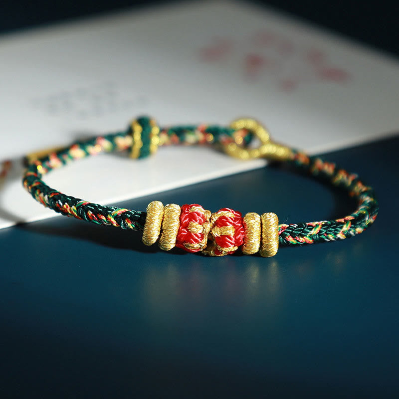 Chinese Zodiac Natal Buddha Colorful Strings Luck Bracelet