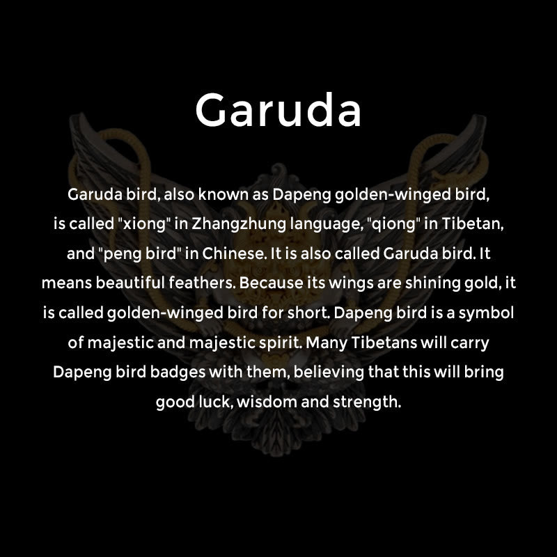 925 Sterling Silver Tibetan Garuda Bird Dragon Snake Wisdom Necklace Pendant