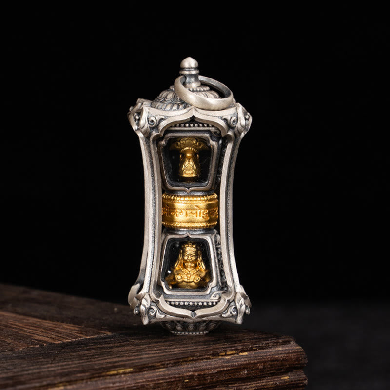 925 Sterling Silver Tibetan Zakiram Goddess of Wealth Blessing Necklace Pendant