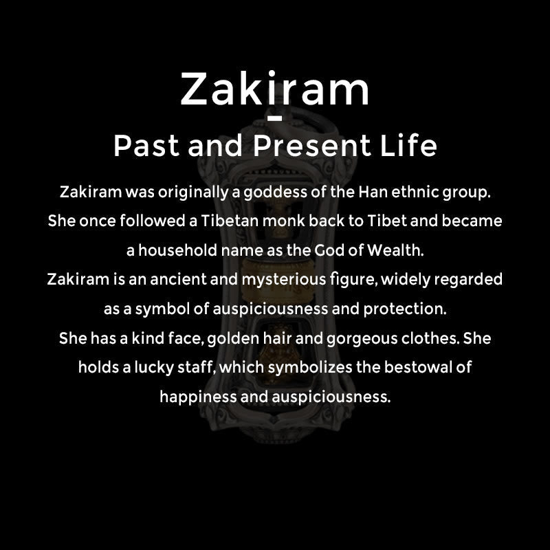 925 Sterling Silver Tibetan Zakiram Goddess of Wealth Blessing Necklace Pendant