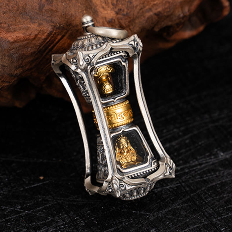 925 Sterling Silver Tibetan Zakiram Goddess of Wealth Blessing Necklace Pendant