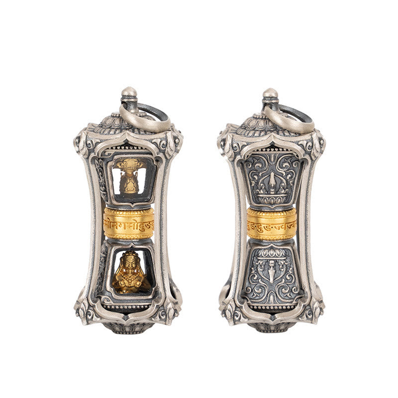 925 Sterling Silver Tibetan Zakiram Goddess of Wealth Blessing Necklace Pendant