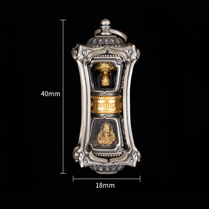 925 Sterling Silver Tibetan Zakiram Goddess of Wealth Blessing Necklace Pendant