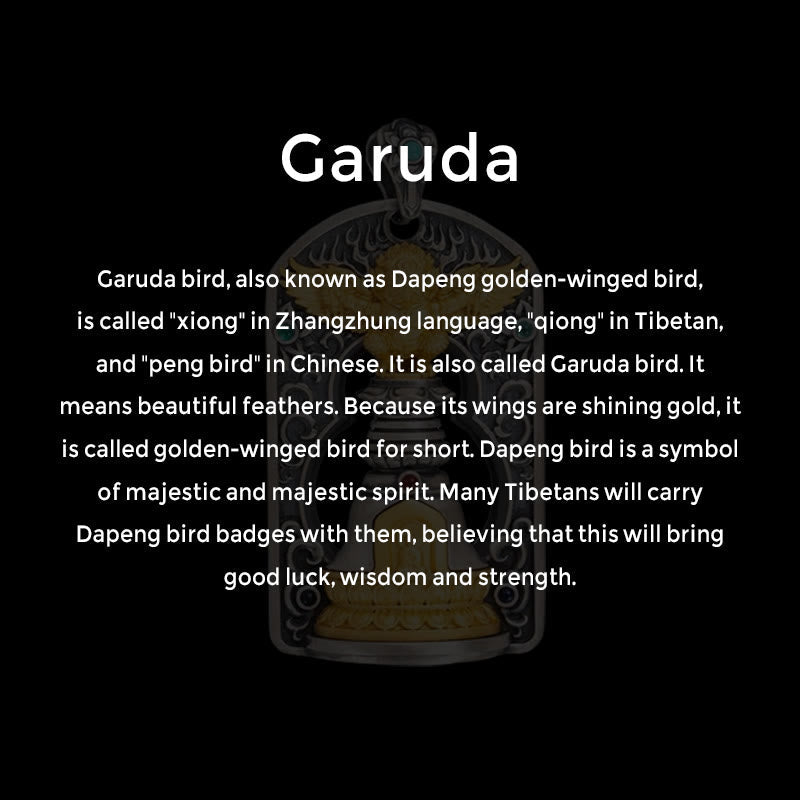 925 Sterling Silver Tibetan Garuda Bird Vajra Dorje Bell Protection Necklace Pendant