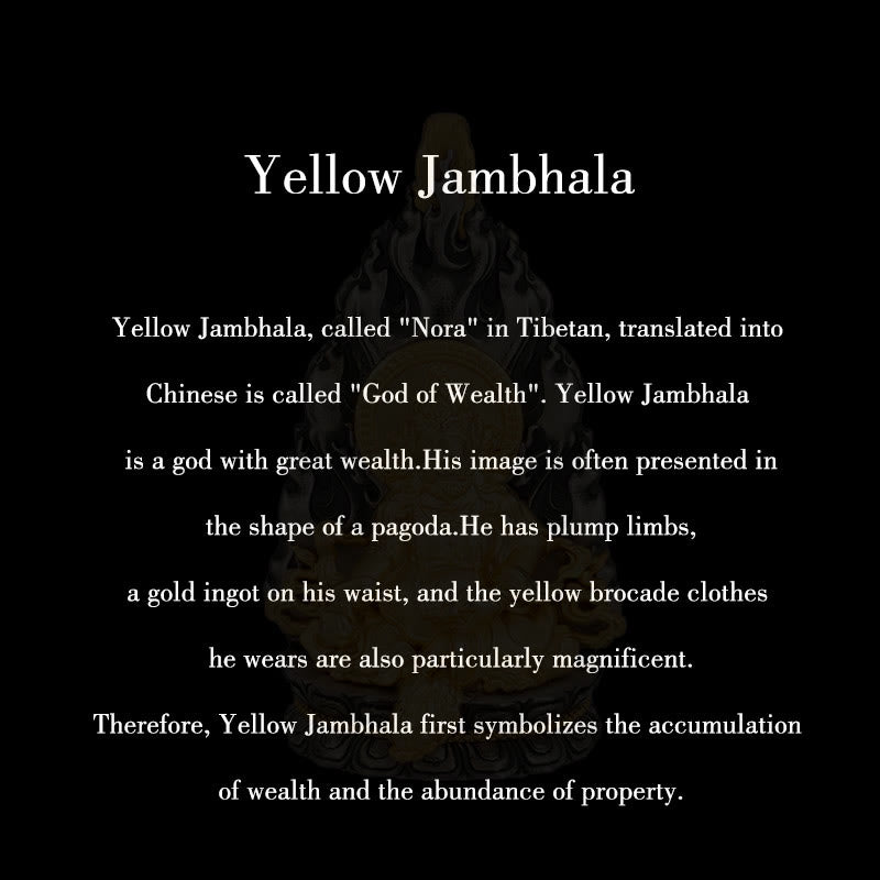 925 Sterling Silver Tibet Yellow Jambhala God of Wealth Blessing Necklace Pendant