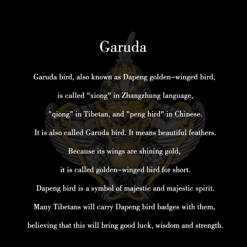925 Sterling Silver Tibetan Garuda Bird Wisdom Necklace Pendant