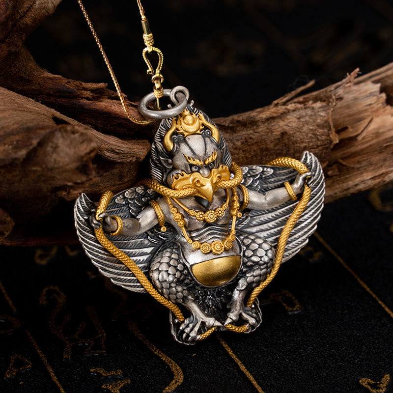925 Sterling Silver Tibetan Garuda Bird Wisdom Necklace Pendant