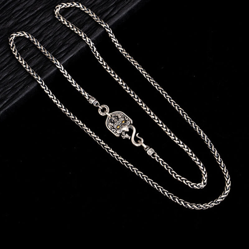 925 Sterling Silver Tibetan Garuda Bird Wisdom Metal Chain Necklace