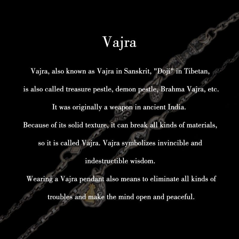 925 Sterling Silver Tibetan White Zakiram Goddess of Wealth Vajra Dorje Blessing Metal Chain Necklace