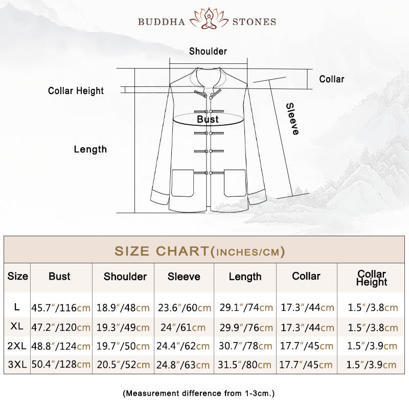 Men's Frog-Button Tang Suit Koi Fish Pattern Long Sleeve Jacket Shirt With Pockets