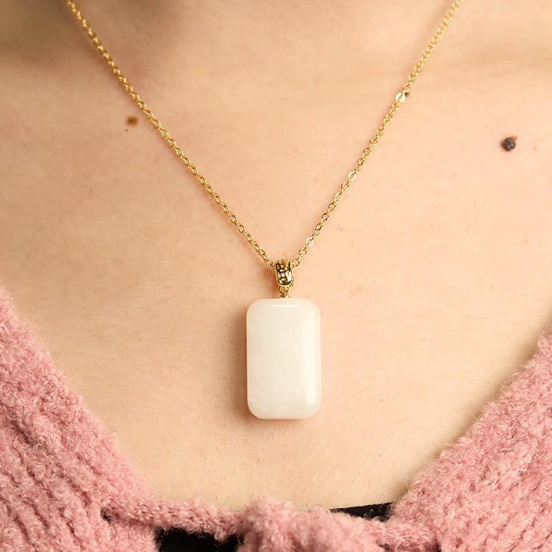 Hetian Jade Silver Prosperity Necklace Pendant