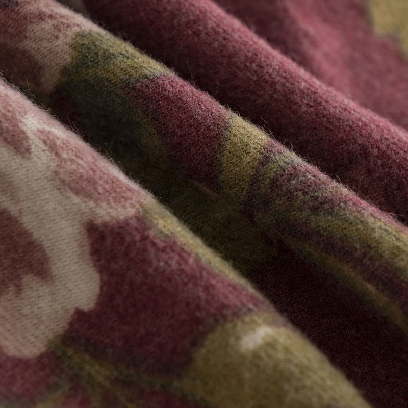 Tibetan Shawl Garden Rose Fall Winter Cozy Travel Scarf Wrap