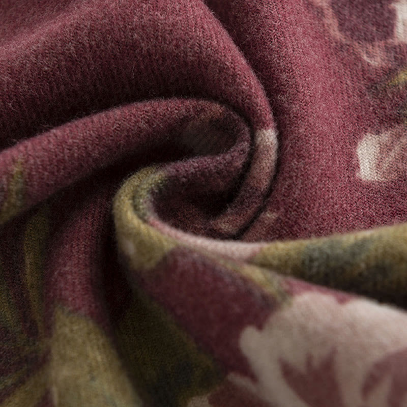 Tibetan Shawl Garden Rose Fall Winter Cozy Travel Scarf Wrap