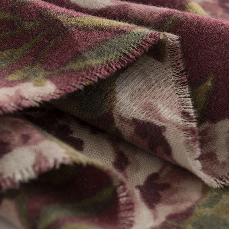 Tibetan Shawl Garden Rose Fall Winter Cozy Travel Scarf Wrap