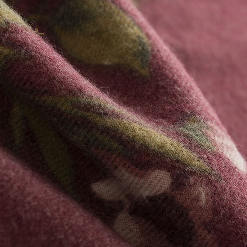 Tibetan Shawl Garden Rose Fall Winter Cozy Travel Scarf Wrap