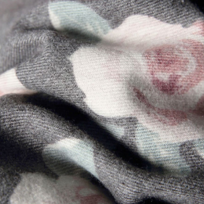 Tibetan Shawl Garden Rose Fall Winter Cozy Travel Scarf Wrap