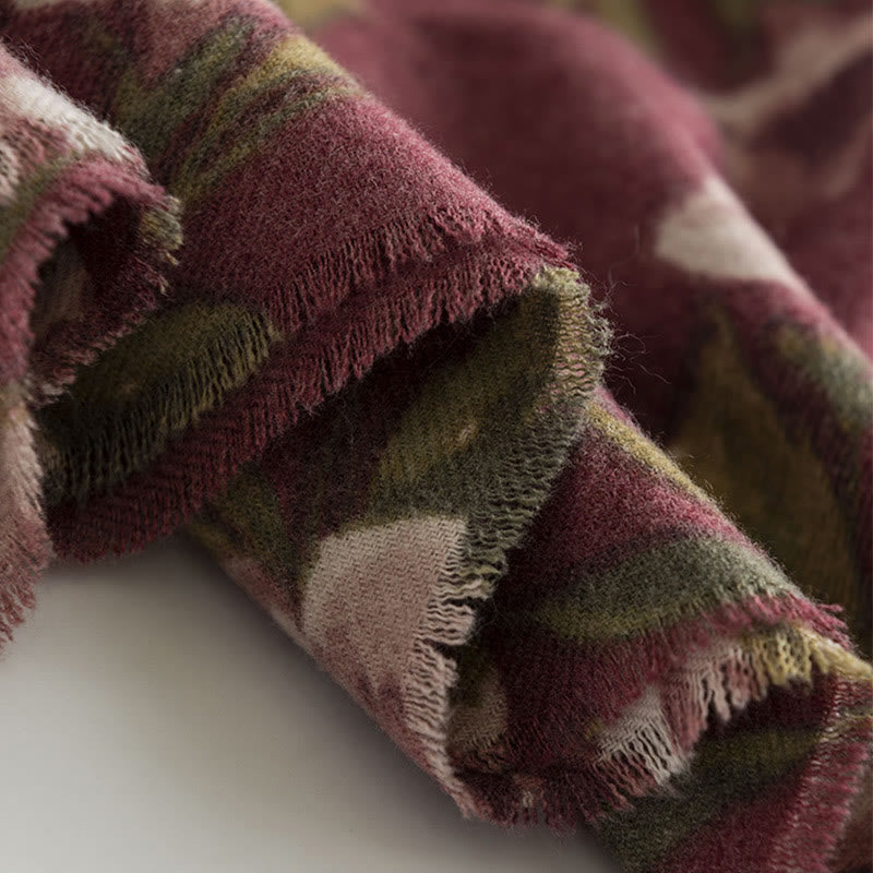Tibetan Shawl Garden Rose Fall Winter Cozy Travel Scarf Wrap