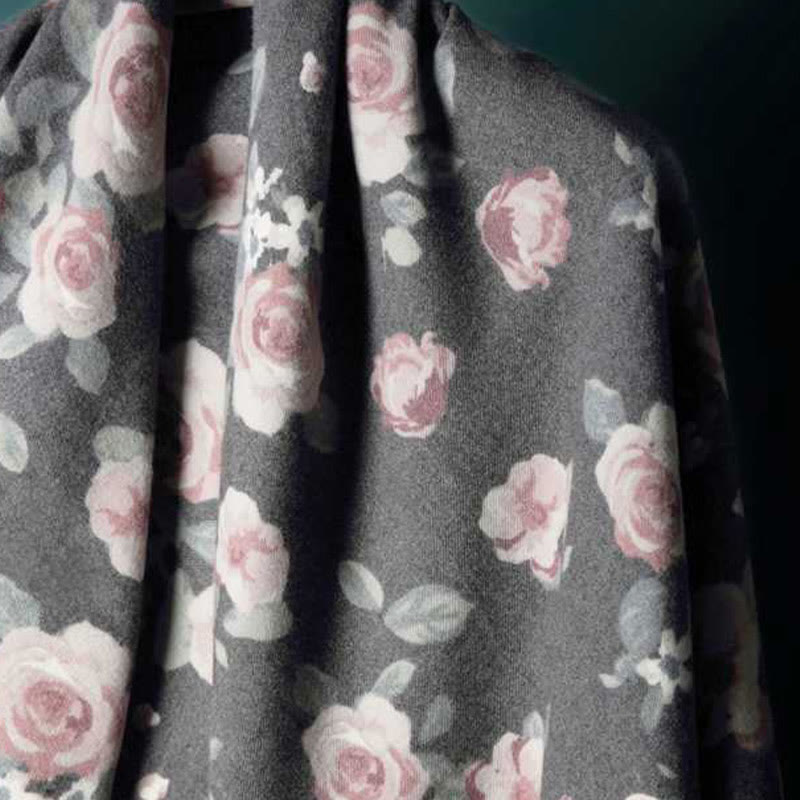 Tibetan Shawl Garden Rose Fall Winter Cozy Travel Scarf Wrap