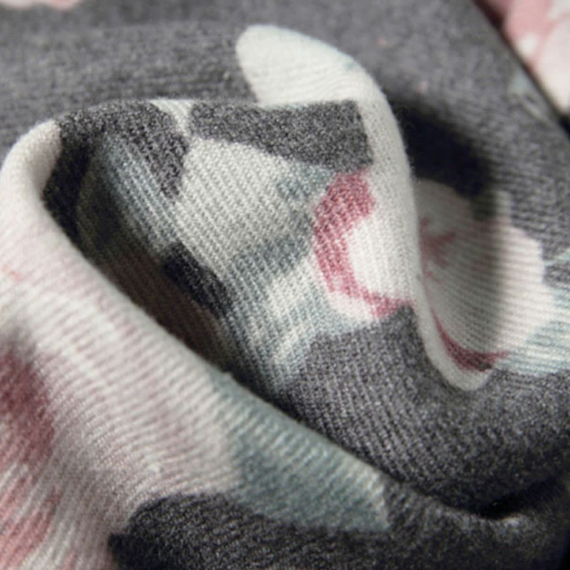 Tibetan Shawl Garden Rose Fall Winter Cozy Travel Scarf Wrap