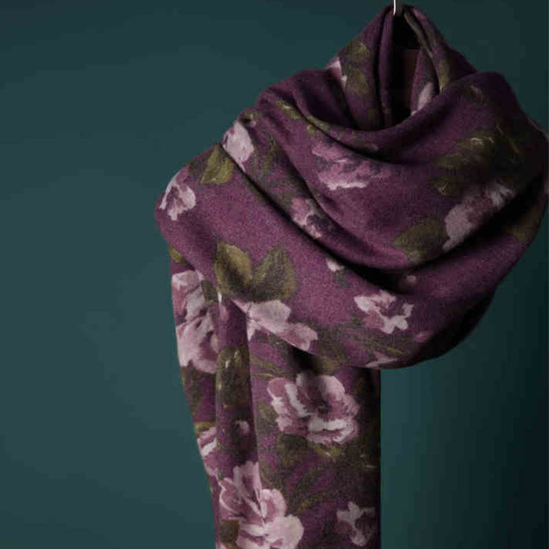 Tibetan Shawl Garden Rose Fall Winter Cozy Travel Scarf Wrap