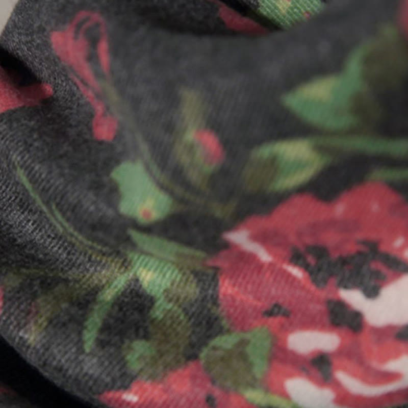Tibetan Rose Flower Garden Shawl Fall Winter Cozy Scarf Wrap