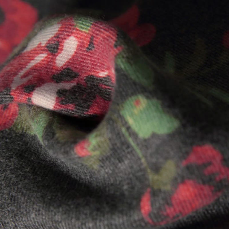 Tibetan Rose Flower Garden Shawl Fall Winter Cozy Scarf Wrap